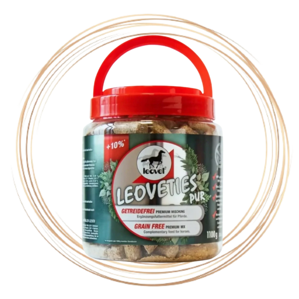 Chutné bezobilné pamlsky Leoveties vhodné pro koně s náchylností ke schvácení, Balení 1,1 kg