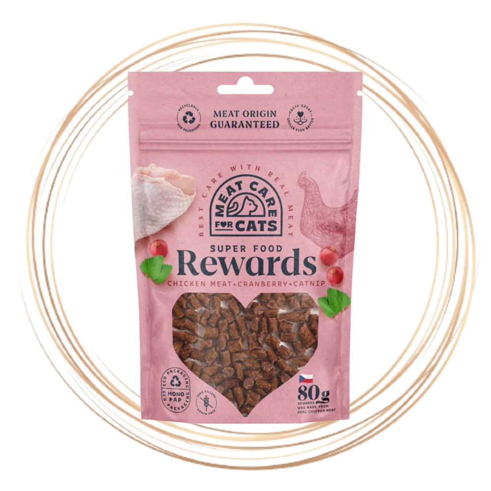 Rewards Cat - kuřecí pamlsek se šantou a brusinkou