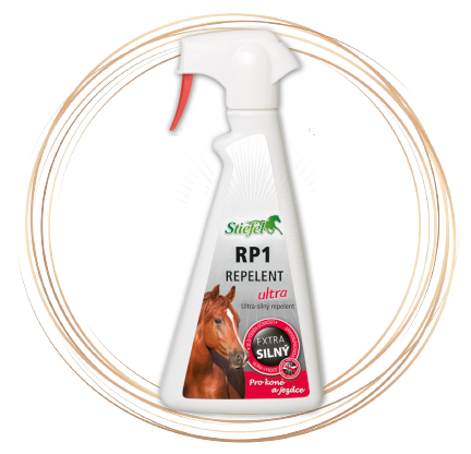 Repelent RP1 Ultra - Ultrasilný sprej pro koně a jezdce, láhev s rozprašovačem 500ml