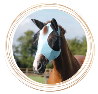 Elastická maska na uši Premier Equine, modrá/šedá - vel. X-Full
