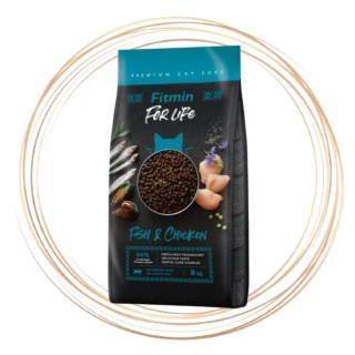 Fitmin For Life Fish And Chicken krmivo pro kočky 8 kg