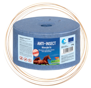 Anti Insect, minerální liz s přírodními látkami, které odpuzují hmyz, Balení 3 kg